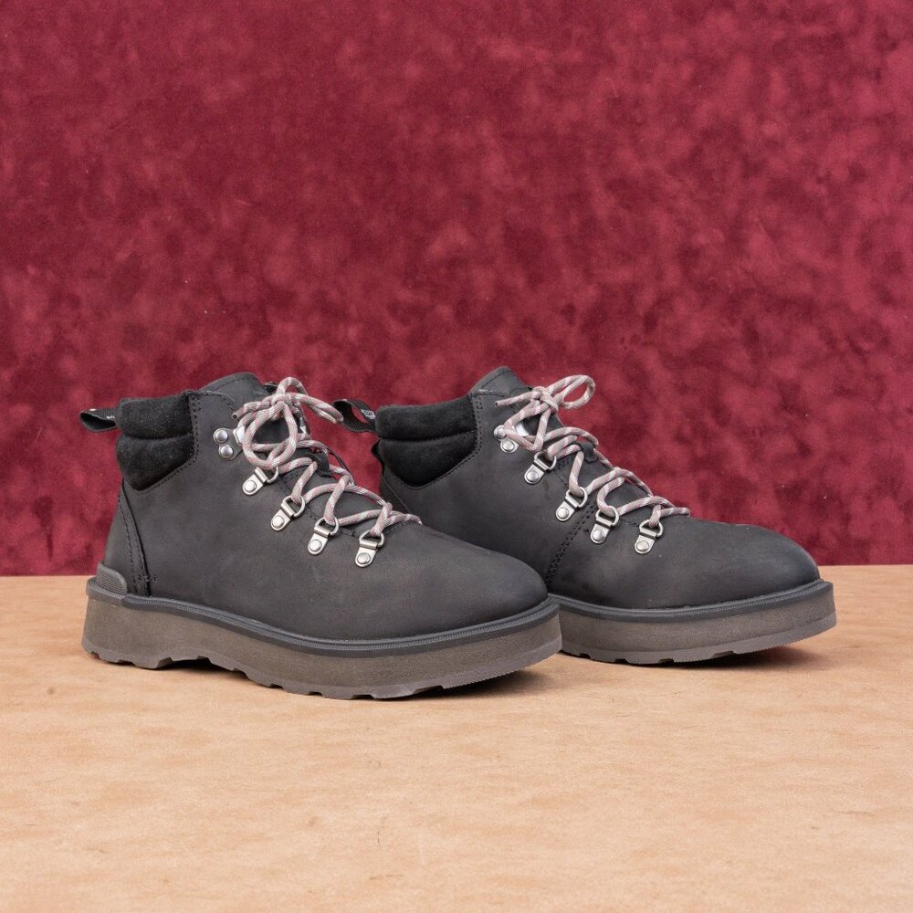 Sorel Women Hi Line Hiker Black Leather Lace-up Hiking Boots sz 10US EUR41